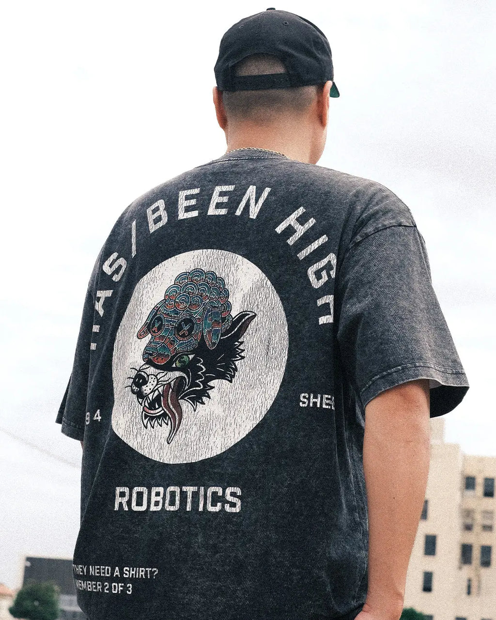 ROBOTICS CLUB OVERSIZED HEAVYWEIGHT TEE - HAS/BEEN