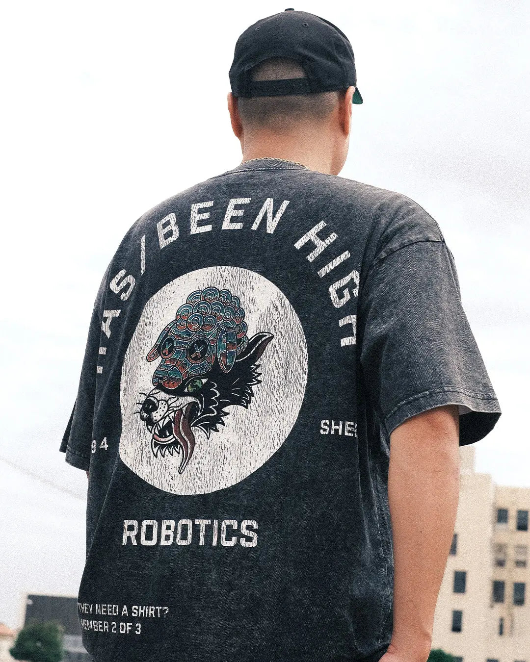 ROBOTICS CLUB OVERSIZED HEAVYWEIGHT TEE - HAS/BEEN