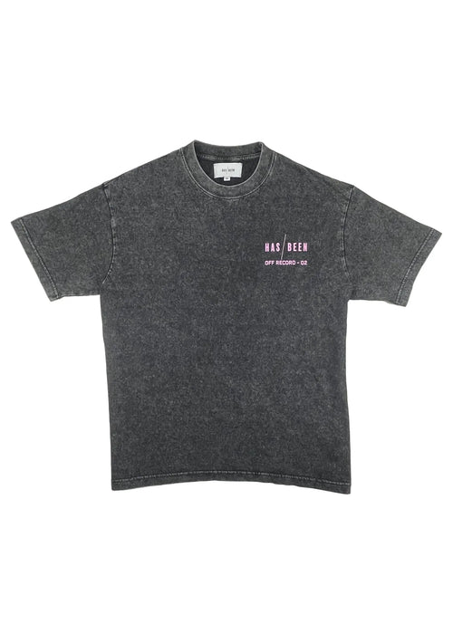 HAS/BEEN HIGH 1994 oversized tee black vintage wash heavyweight cotton front chest logo